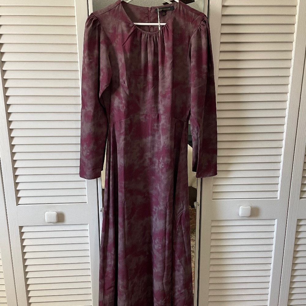 Downeast Basics Katherine Maxi Dress Size Medium Wine and Gray Tye Dye NWT